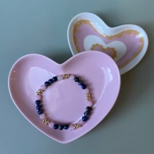 Rose Quartz and Lapis Lazuli beaded bracelet